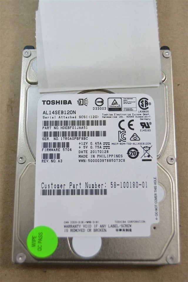 Toshiba AL14SEB120N HDEBF01JAA51 Hard Drive 2.5" 1.2TB SAS - Image 1 of 1