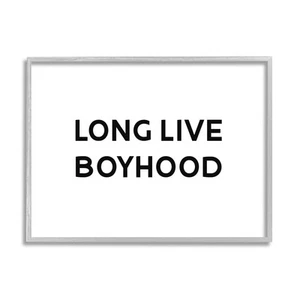 Long Live Boyhood Kids' Motivational Phrase Black White, Designed by Daphne P... - Picture 1 of 6