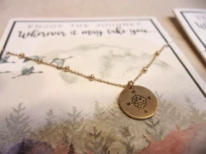 Francesca's Pendant Necklace and RIng Jewelry Set- Compass- Enjoy the Journey - Picture 1 of 9