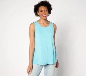 Canotta LOGO by Lori Goldstein strati scollo a scoop cabana blu S nuova - Foto 1 di 1