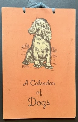 Vintage 1945 Calendar of Dogs Illustrated Gladys Emerson Cook Different Breeds - Image 1 of 4