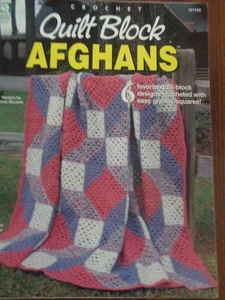 HOUSE OF WHITE BIRCHES CROCHET QUILT BLOCK AFGHANS 6 DESIGNS EASY GRANNY SQUARES - Picture 1 of 2