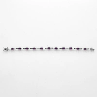 Armband mit Amathyst aus 925 Silber Sterling Damen Länge 19 cm fein! - Bild 1 von 4