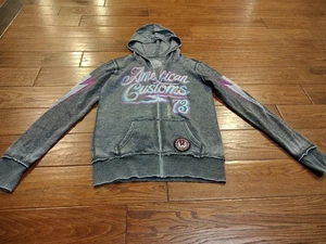 NEW Affliction Jacket Womens American Customs Grunge Y2K Bling Hoodie LARGE - Picture 1 of 3