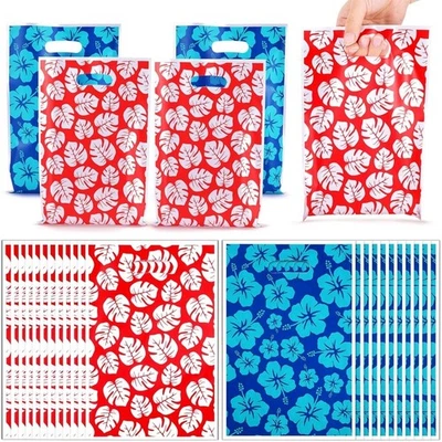 Гавайские тематические пакеты для вечеринок упаковка 50 шт. гибискус печать пластиковые пакеты с лакомствами - Изображение 1 из 4