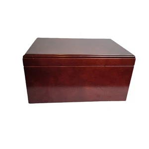 Vintage Zigarrenkiste Humidor mit Hygrometer spanisches Kirschholz ausgekleidet Kapazität bis 65 - Bild 1 von 12