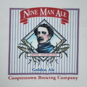Vintage Abner Doubleday Cooperstown Baseball T-Shirt Men's Size Medium White - Picture 1 of 12