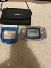 Nintendo AGB-S-MBA Game Boy Advance Handheld System Glacier With Case And Light