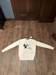 NWT Lauren RALPH LAUREN DOG JUMPER Polo Graphic Bear White Sweater size PXS RARE - Picture 1 of 16
