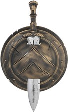 Roman Warrior Gladiator Spartan Shield + Sword Fancy Dress Party Costume Accesso