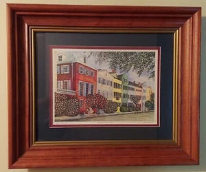 "CHILDREN ON THE ROW" Charleston SC Jeanie G. Drucker, signiert, handsignierter Druck - Bild 1 von 10