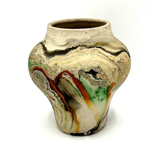 Nemadji Pottery Vase 5.5 Inch Swirls USA Matte - Picture 1 of 7