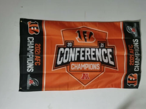 Cincinnati Bengals Conference Champions AFC Flag 3x5 Banner Burrow Chase Higgins Cover