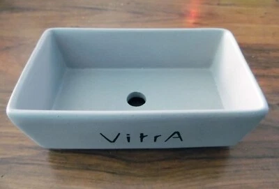 New Grey Vitra Soap Dish-Mini Ceramic Farmhouse Sink - 4.5"x2.75"x1.1" Free Ship - Image 1 of 4