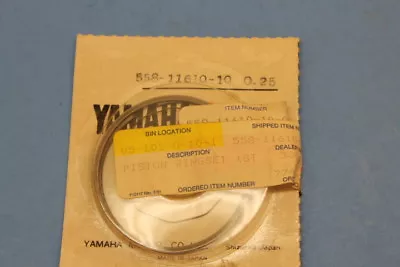 NOS YAMAHA DT100 MX100 1ST O/S 0.25 PISTON RING SET PART# 558-11610-10-00 - Image 1 of 4