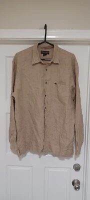 Donald J Trump Shirt Adult L Brown Canvas Button Up Long Sleeve Men - Image 1 of 3