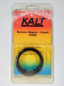NOS Kalt 55mm Reverse Lens Adapter For Canon FD SLR Camera