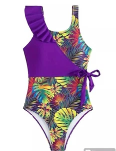 Viola XL/12 Costume da bagno unico con spalla arricciata #008 - Foto 1 di 5