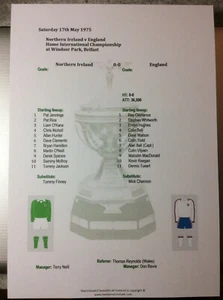 1974-75 Northern Ireland v England Home International Championship - Picture 1 of 1