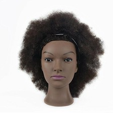 Afro Training Head 10' 100% Human Hair Hair Styling Head Cosmetology Manikin