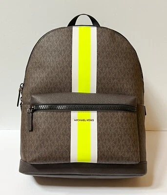 MICHAEL KORS COOPER BACKPACK CENTER STRIPE MK BROWN NEON - Image 1 of 4