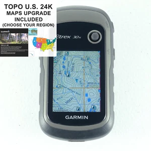 Garmin eTrex 30x GPS w/ Maps Upgrade TOPO U.S. 24K Trail High Detail Topographic - Picture 1 of 10