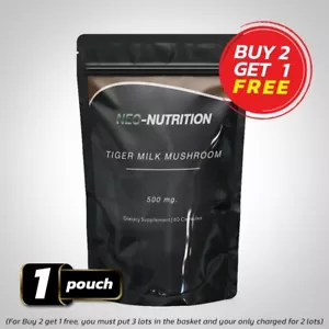 Tiger Milk Mushroom 500mg Capsules Clean Vegan Natural UK Supplement x1 - Picture 1 of 8