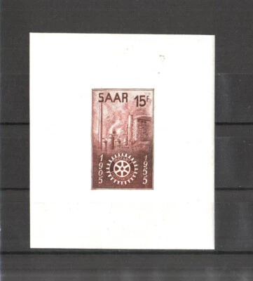 SAAR 1955 - Rotary Int  50 th Anniv - Scott# 254P- 15 f - Imperf Gummed Sheet ** - Image 1 of 2