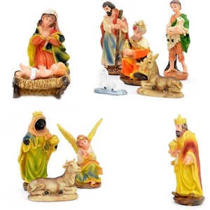 10Pcs Christmas Nativity Figures Crib Scene Set Movable Home Decoration Easter - Picture 1 of 5