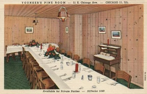 Cartolina vista interna Younkers sala pino ristorante sala da pranzo Chicago IL Illinois - Foto 1 di 1
