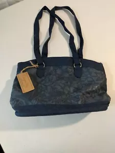 Cannon Sky Hand Bag Denim & Vinyl With Matching Wallet - Picture 1 of 10