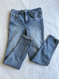 We The Free Hi Rise Raw Hem High Waisted Skinny Slim Medium Wash Jeans Size 28 - Picture 1 of 5