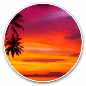 2 x Vinyl Stickers 20cm - Amazing Sunset Palm Tree Exotic Travel Cool Gift #8269 - Afbeelding 1 van 9