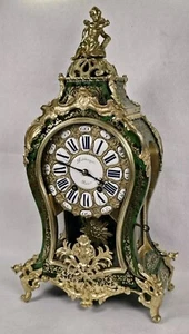 French Green Boulle Ormolu Mount Bracket Clock - Picture 1 of 24