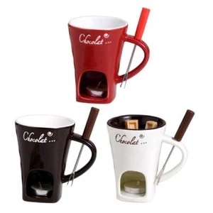 Juego de Ollas Fondue para Chocolate Cerámica Chocolate Calentador Taza Kit Gran Capacidad" - Imagen 1 de 19