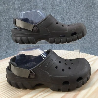 Crocs Zapatos Hombres 7 Mujeres 9 Zuecos con Cordones Cómodos Marrón Goma Gancho y Lazo Foto 1 de 4
