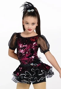 Weissman Dance Costume We Rock 13574 Sequins SZ lC 7/8 - Picture 1 of 12