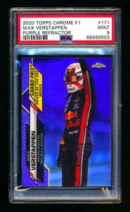 2020 Topps Chrome F1 #171 Max Verstappen RC Purple Refractor #150/399 PSA 9 - Picture 1 of 2