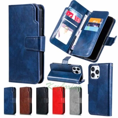 9 Card Holder Leather Wallet Case Cover For iPhone 15 14 13 12 11 XR SE 8 7 Plus - Image 1 of 4