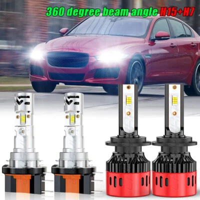 4x Kit de faros LED combo H15+H7 haz alto bajo para Jaguar XE 2017 2018 2019 Foto 1 de 4
