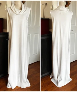 Jessica London Ivory Maxi Sweater Dress Sz 18-20 Sleeveless Cowl Neck - Picture 1 of 11
