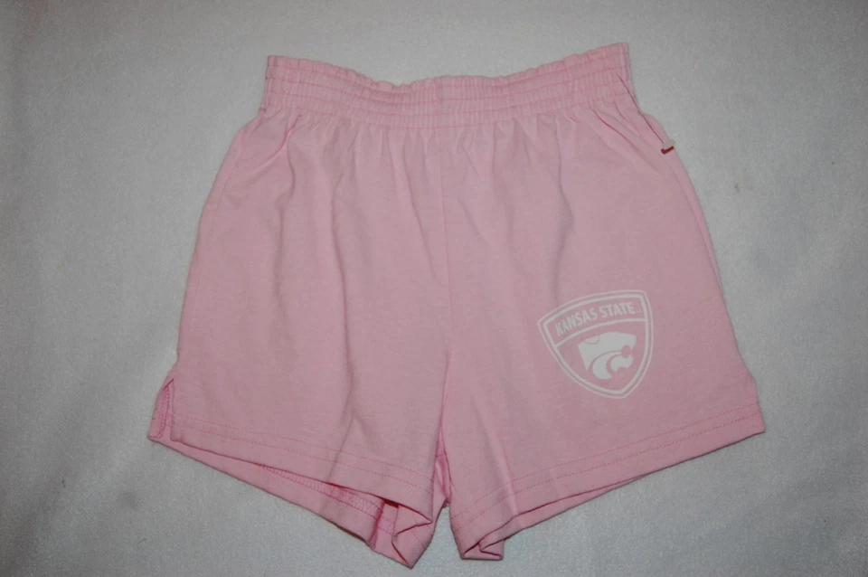 Pantalones Cortos Tejidos Niñas ROSA PASTEL Cintura Elástica K STATE POWERCAT Kansas Deportes M 7-8 Foto 1 de 1