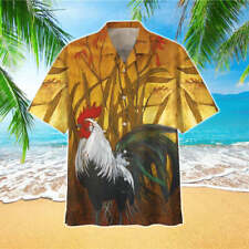 Chicken Hawaiian Shirts Short Sleeve, Rooster Aloha Beach Shirt, Hawaiian Shirt