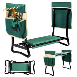 Foldable Kneeler Garden Kneeling Bench Stool Soft Cushion Seat Pad w Tool Pouch - Picture 1 of 11