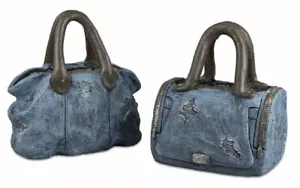 730985 Bolsa maceta 34cm de piedra artificial con relieve, pintada a mano PRECIO DE PIEZA - Imagen 1 de 1