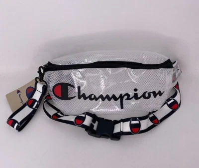 NWT CHAMPION Sling Waist Fanny Pack Travel Adjustable Script LOGO Clear See Thru - Image 1 of 4