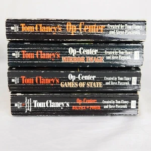 Lot of 4 Tom Clancy Op-Center Novels Paperback Games State Mirror Image Balance - Imagen 1 de 10