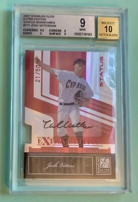 2007 Elite Extra Edition Status Die-Cut Signatures #111 Josh Vitters /50 BGS 9 - Image 1 of 2