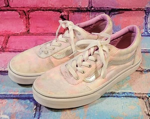 VANS OLD SKOOL MISSY Low Top Shoes Pink Tie Dye Silver Stripe Girl's Size 5 - Picture 1 of 6