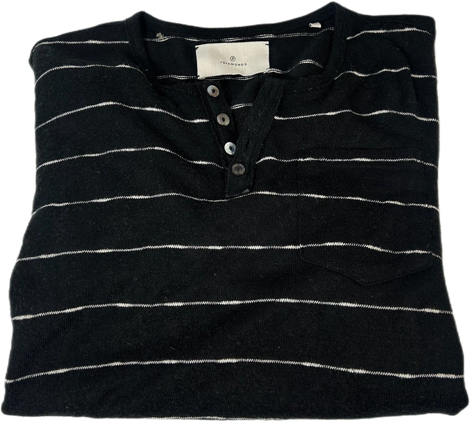 Camisa Suéter 7 Diamantes Henley Rayas Pintores Primitivos Para Hombre Grande Foto 1 de 4